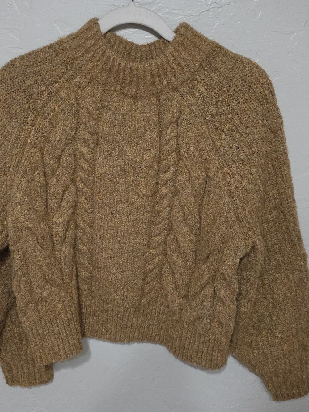 Universal Thread Cable-Knit Turtleneck Sweater - Tan